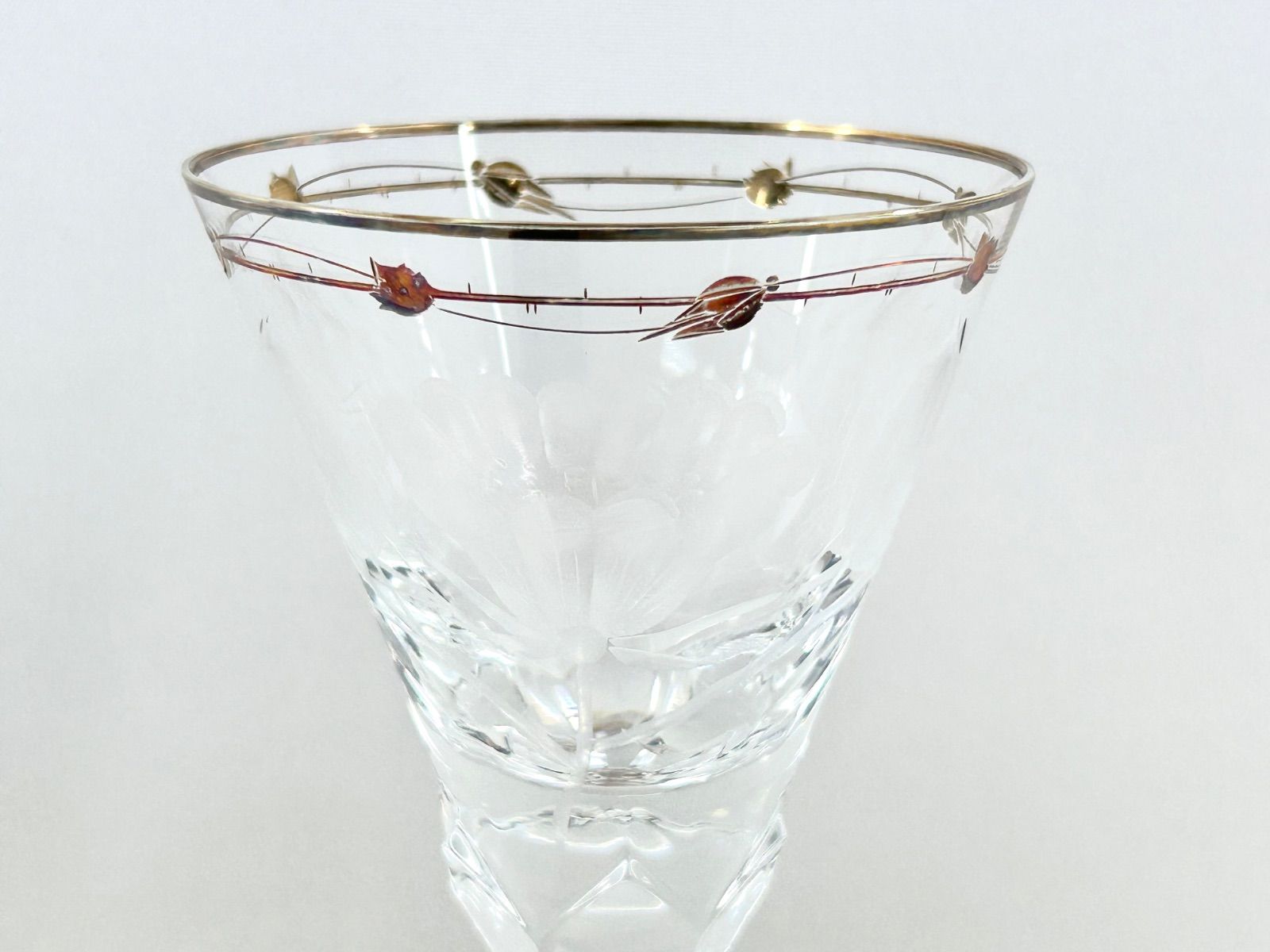 モーゼル 金彩ワイングラス 高さ21 cm