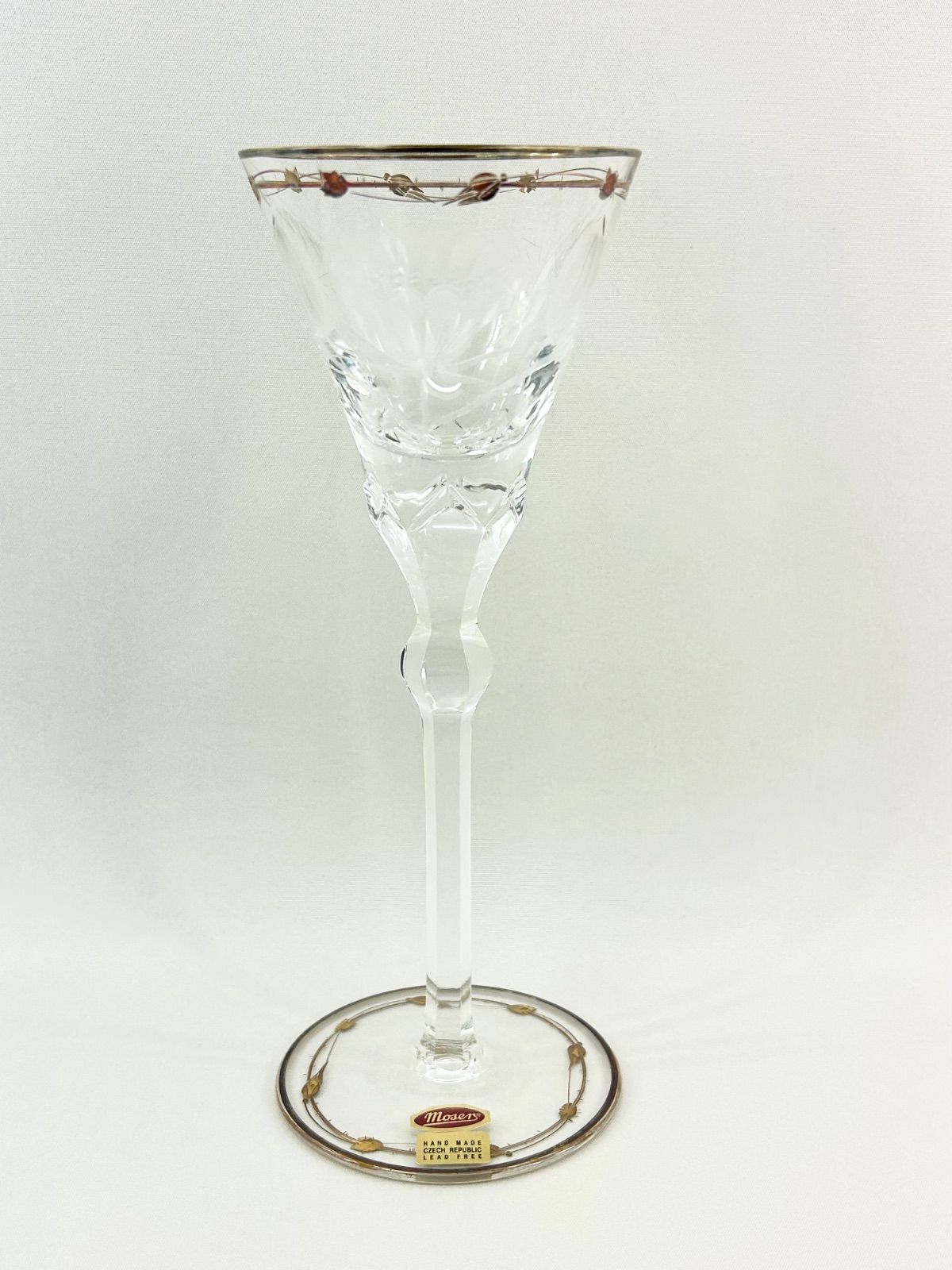 モーゼル 金彩ワイングラス 高さ21 cm