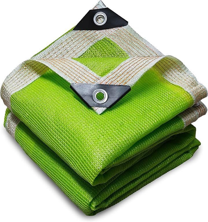 YEZOND 日除け シェード 遮光ネット 屋外 農業 園芸用 紫外線から守る 高密度ポリエチレンシェード ベランダ 窓 カーポート ルーフ ヤード パーティーなどに最適 緑 4 Mx 8 M