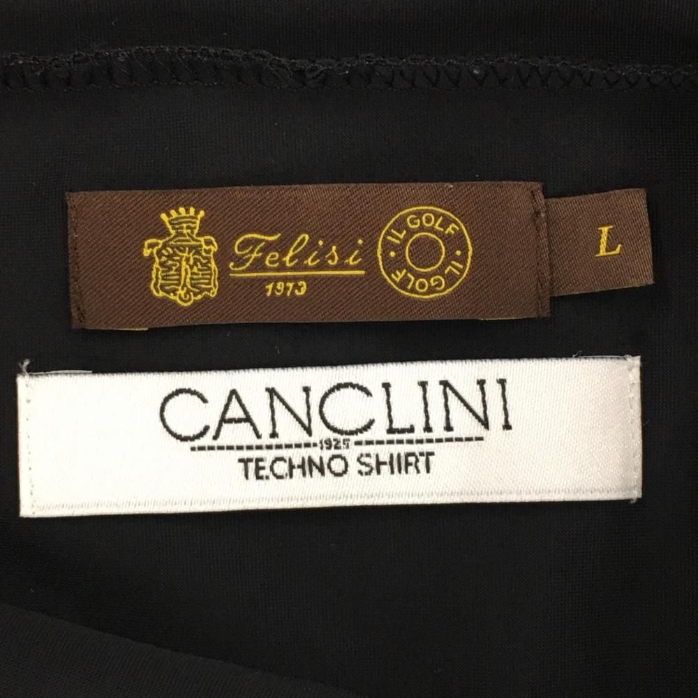 超美品】フェリージゴルフ×CANCLINI 長袖ハイネックシャツ 黒 人工皮革