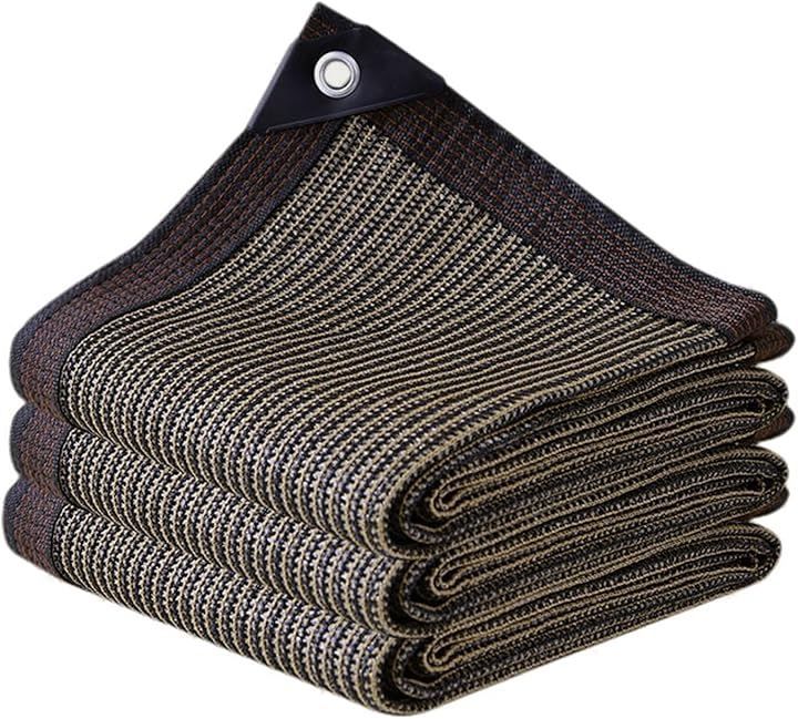 YEZOND 日除け シェード 遮光ネット 屋外 農業 園芸用 紫外線から守る 高密度ポリエチレンシェード ベランダ 窓 カーポート ルーフ ヤード パーティーなどに最適 コーヒー色 4 Mx 10 M