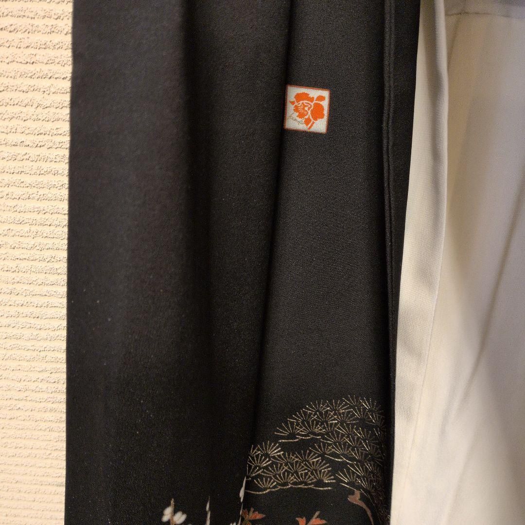 TWA01.ブランド後藤久美子 正絹黒留袖 駒刺繍花車文 暈し染め金彩逸品