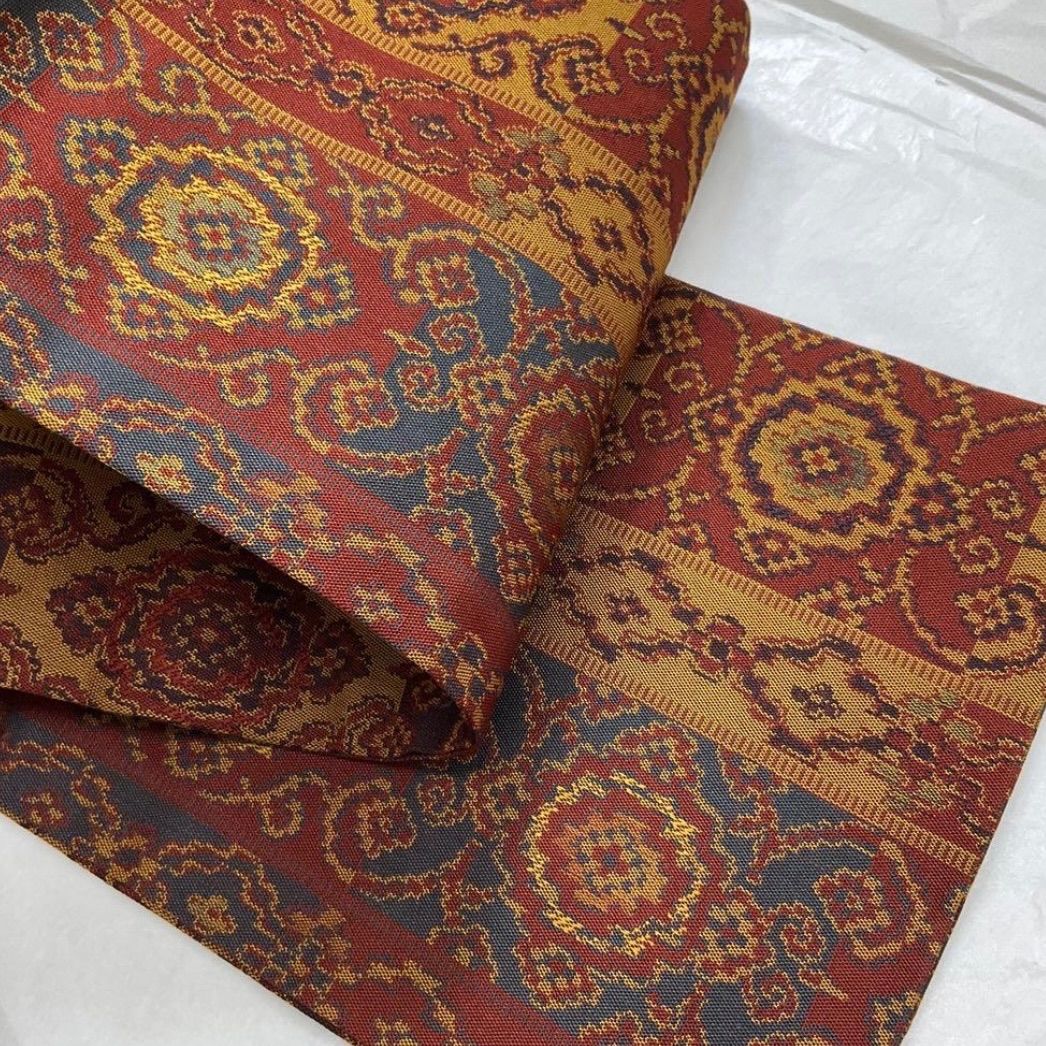 kimomo one ● ●kimonoarisa●♥同然●最 西陣織正絹手織り●正絹●長尺●半幅帯半巾帯小袋帯●389㎝●着物帯小紋普段着半幅帯