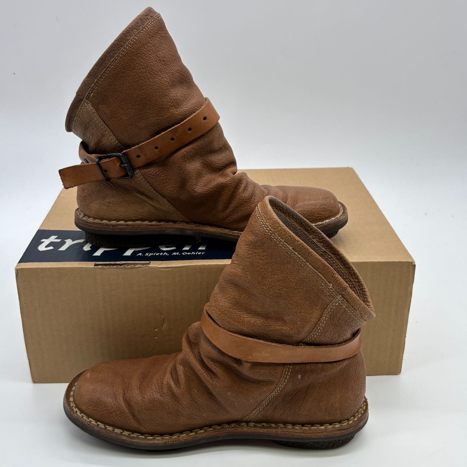 trippen トリッペン NOMAD ノマド レザー ショート ブーツ 37 日本サイズ約23.5〜24.0 cm 茶 ブラウン