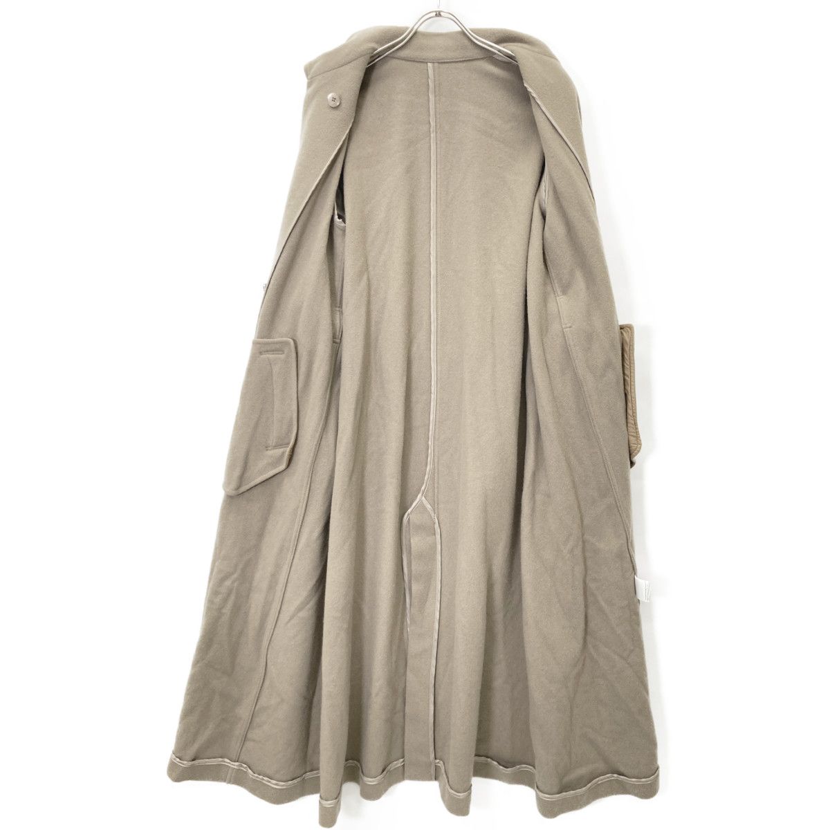 【美品】Ameri POOFY FLARE LONG COAT ベージュ S AMERI アメリ 美品 01020730570 POOFY FLARE LONG COAT S