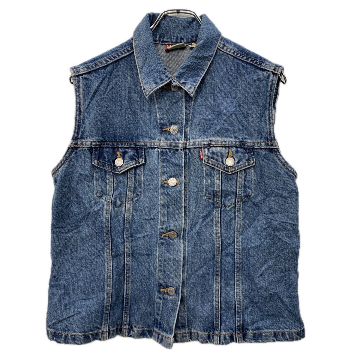 Levi's デニムベスト L リーバイス ブルー ボタン 胸ポケット コットン
