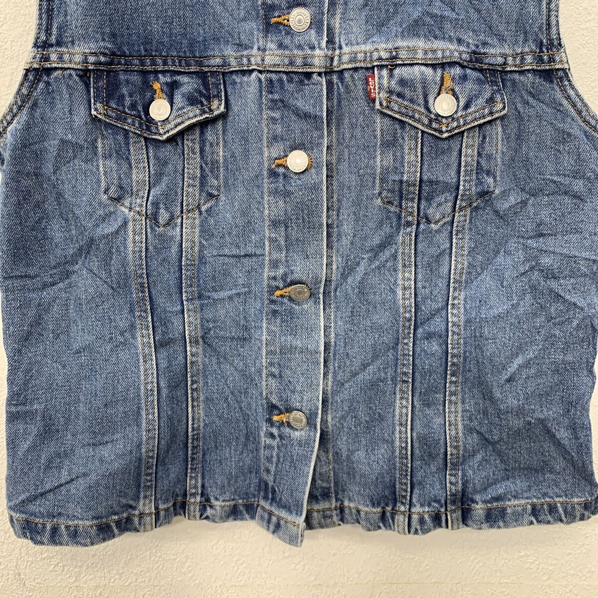 Levi's デニムベスト L リーバイス ブルー ボタン 胸ポケット コットン
