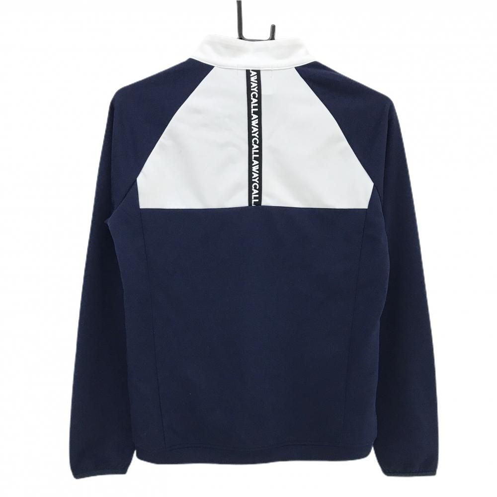 キャロウェイ ジャケット ネイビー×白 ロゴプリント レディース ゴルフ