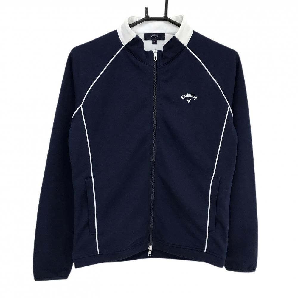 Callaway レディースジャケット ネイビー/ホワイト キャロウェイ ジャケット ネイビー×白 ロゴプリント レディース ゴルフ