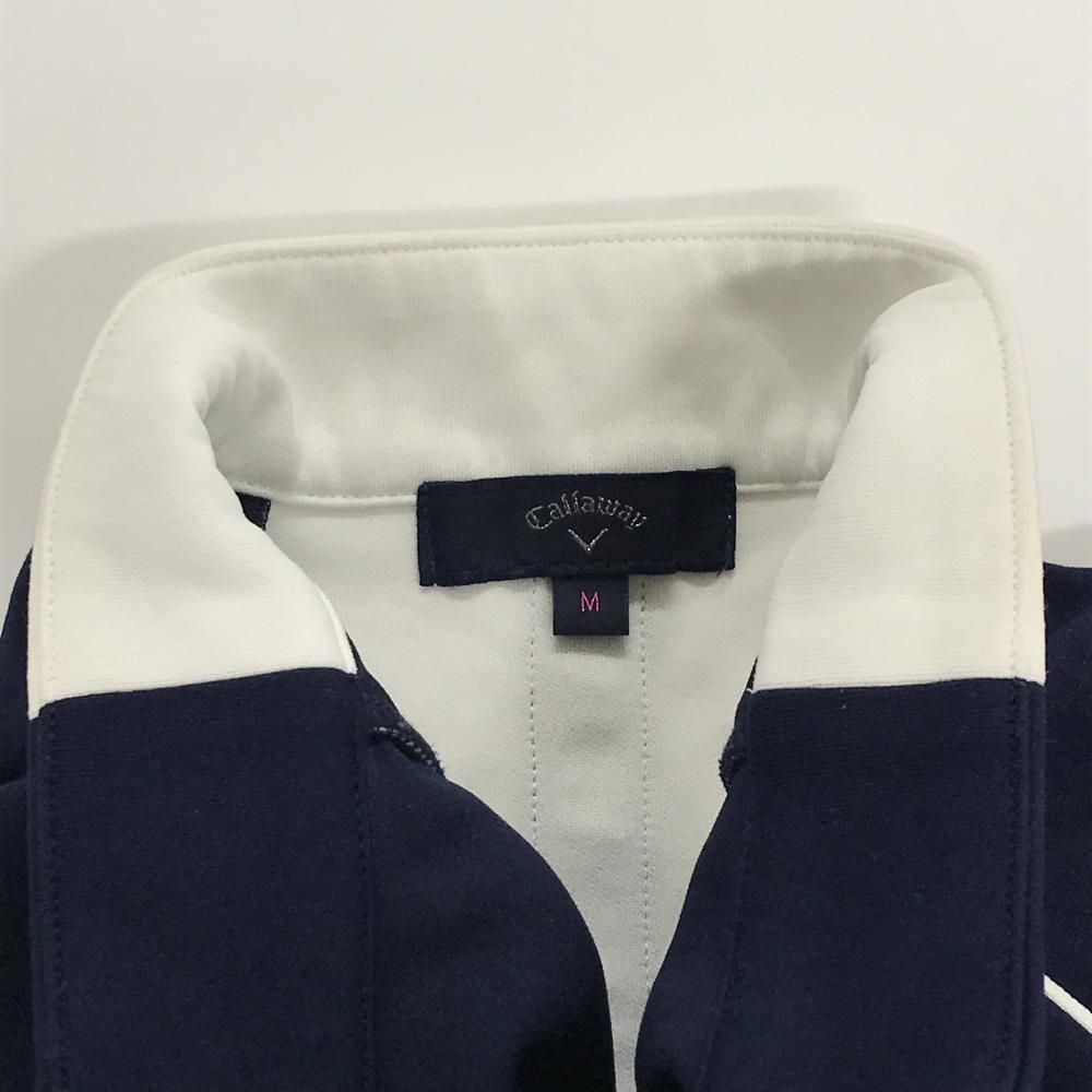 キャロウェイ ジャケット ネイビー×白 ロゴプリント レディース ゴルフ