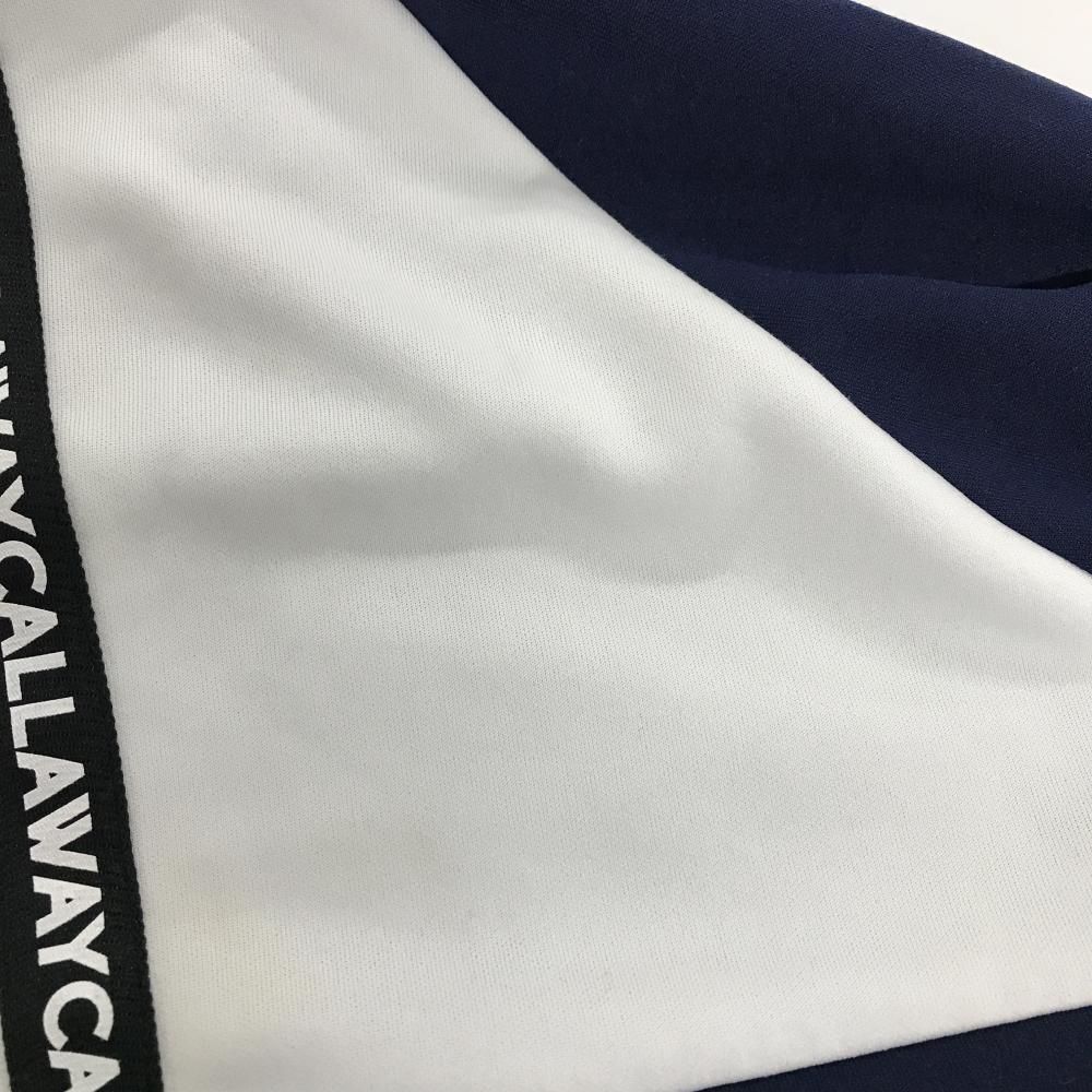 キャロウェイ ジャケット ネイビー×白 ロゴプリント レディース ゴルフ