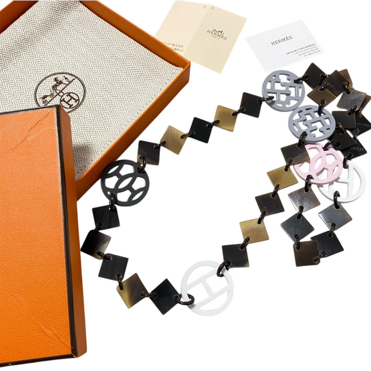 3878 HERMES エルメス バッファローホーン ネックレス Buffalo Horn 