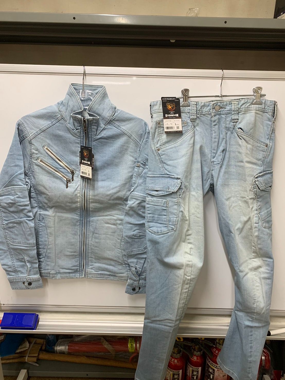 イーブンリバー USD 707 ストレッチブラストブルゾン 702 ストレッチブラストカーゴ 49カラー アイスブルー 上下セット 作業服 作業ブルゾン 作業ズボン