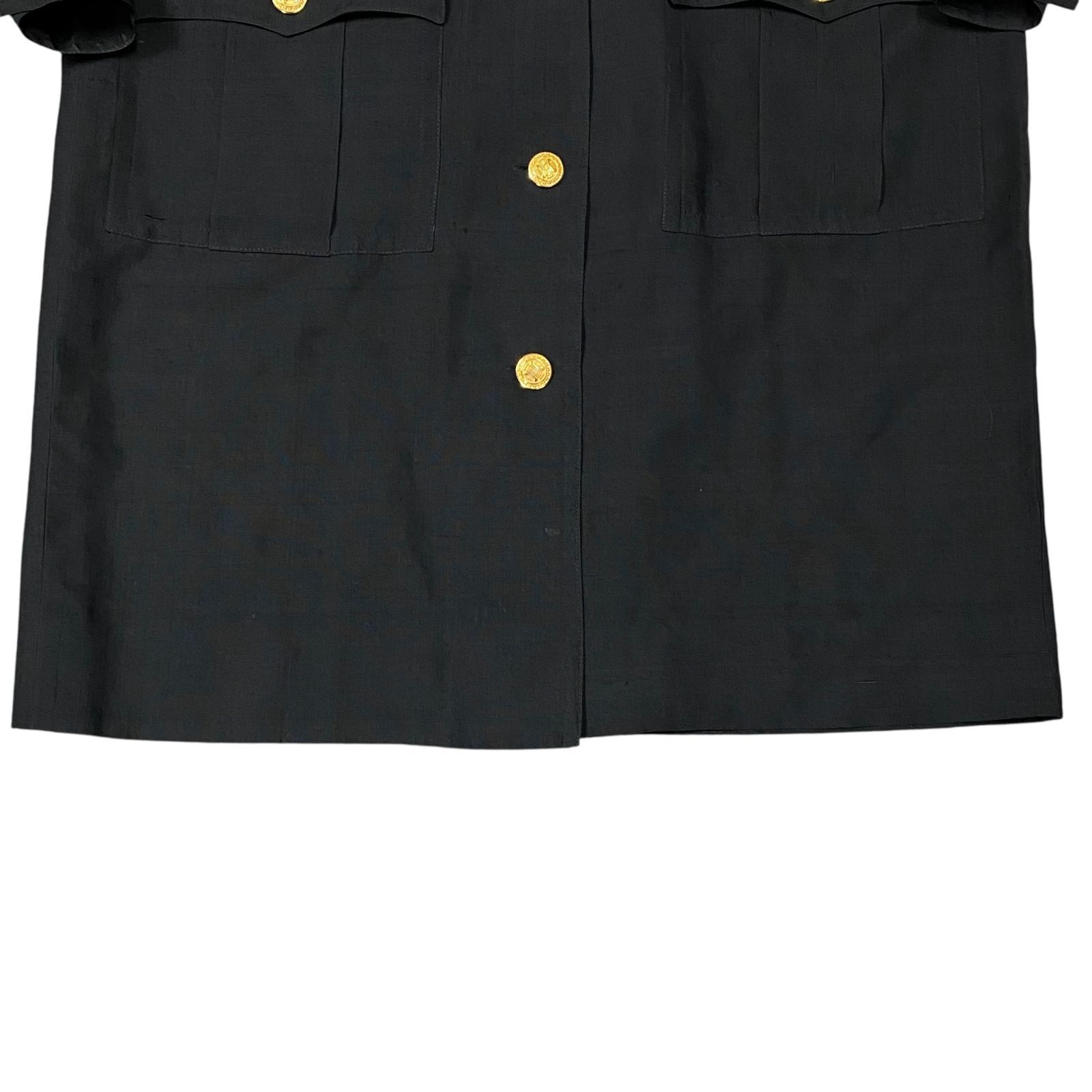 ✨希少/未使用級/XL✨セリーヌ 長袖シャツ ロゴパターン シルク 金ボタン ✨希少/未使用級/XL✨セリーヌ 長袖シャツ ロゴパターン シルク 金ボタン