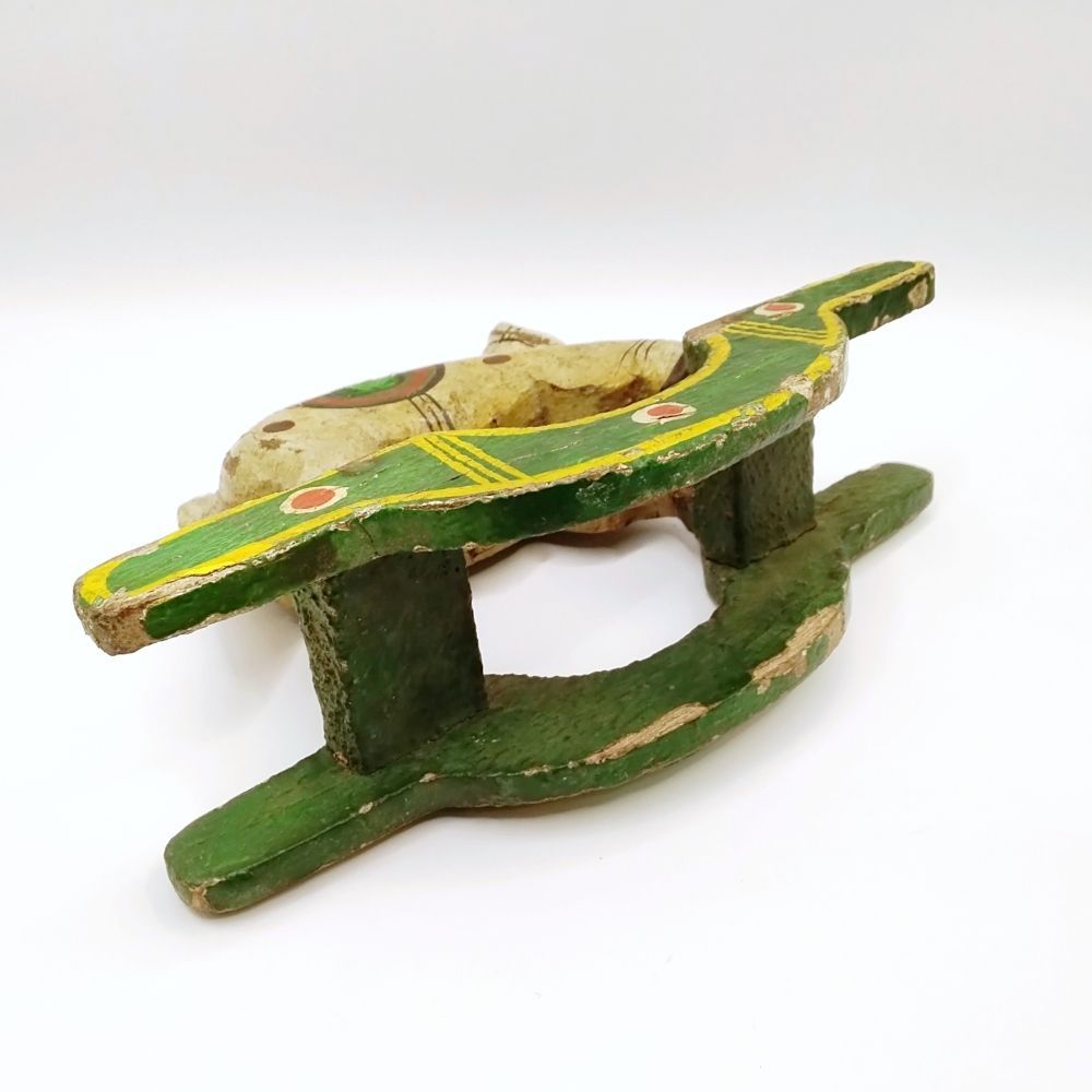 インド ヴィンテージ 木馬 1940-1970年代 木に彩色 馬のオブジェ 玩具