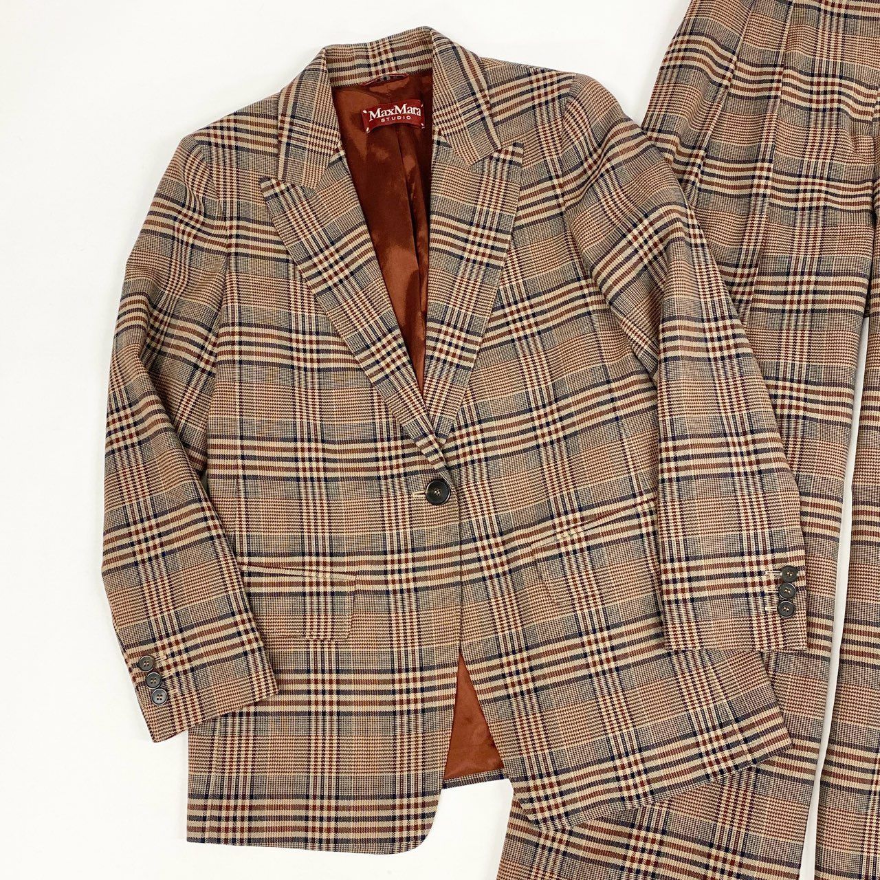 52L9 【美品】MaxMara マックスマーラ パンツセットアップ テーラード