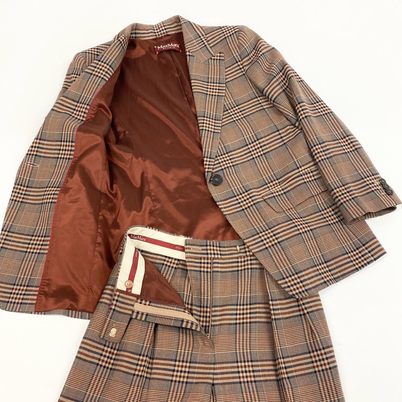 52L9 【美品】MaxMara マックスマーラ パンツセットアップ テーラード