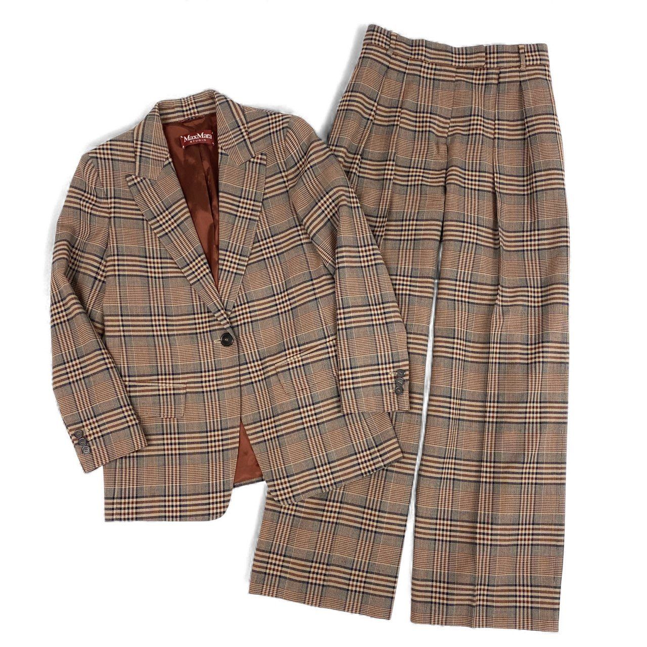 52L9 【美品】MaxMara マックスマーラ パンツセットアップ テーラード
