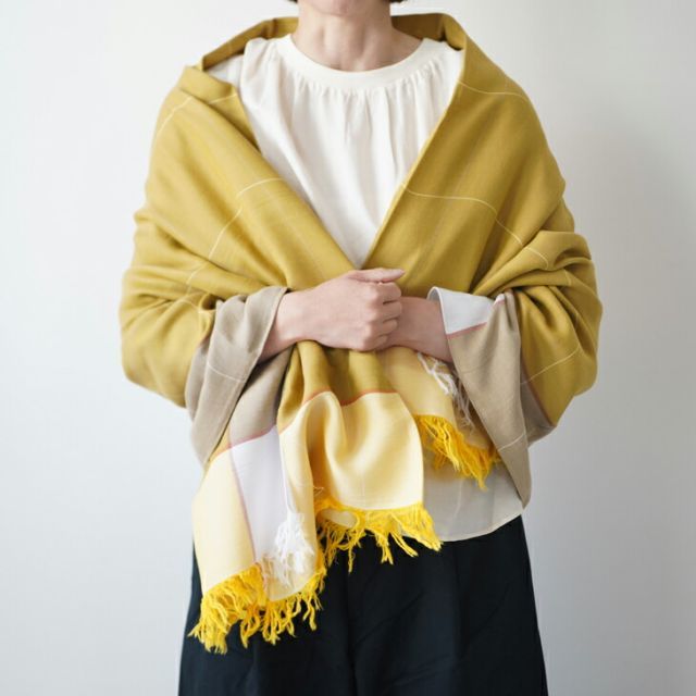 hatsutoki(ハツトキ) | パネルチェックストール L (yellow) | 送料無料