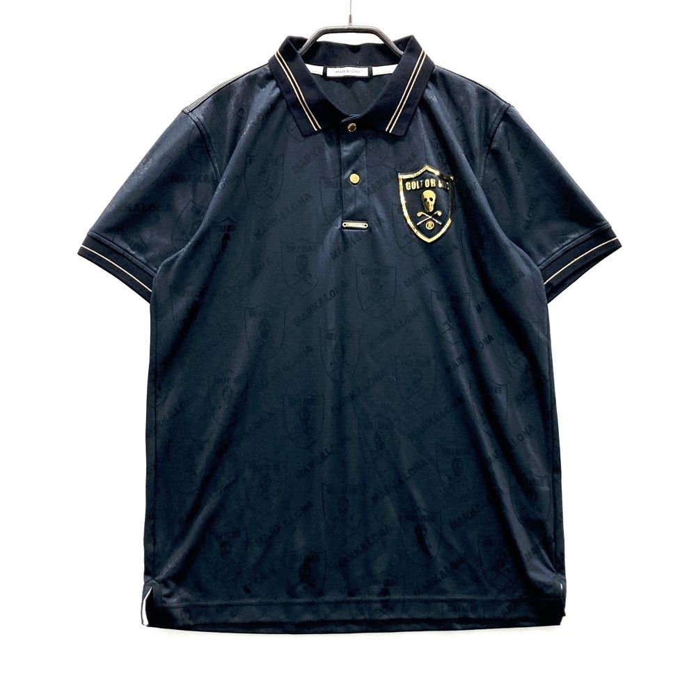 サイズ：46 MARK&LONA マークアンドロナ 半袖ポロシャツ スカル 総柄