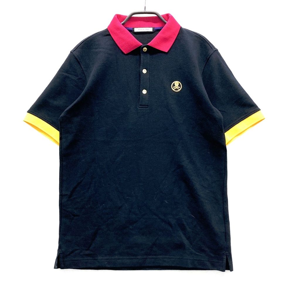 MARK&LONA マークアンドロナ 半袖 ポロシャツ 46 ブラック レッド サイズ：46 MARK&LONA マークアンドロナ 半袖ポロシャツ ブラック系