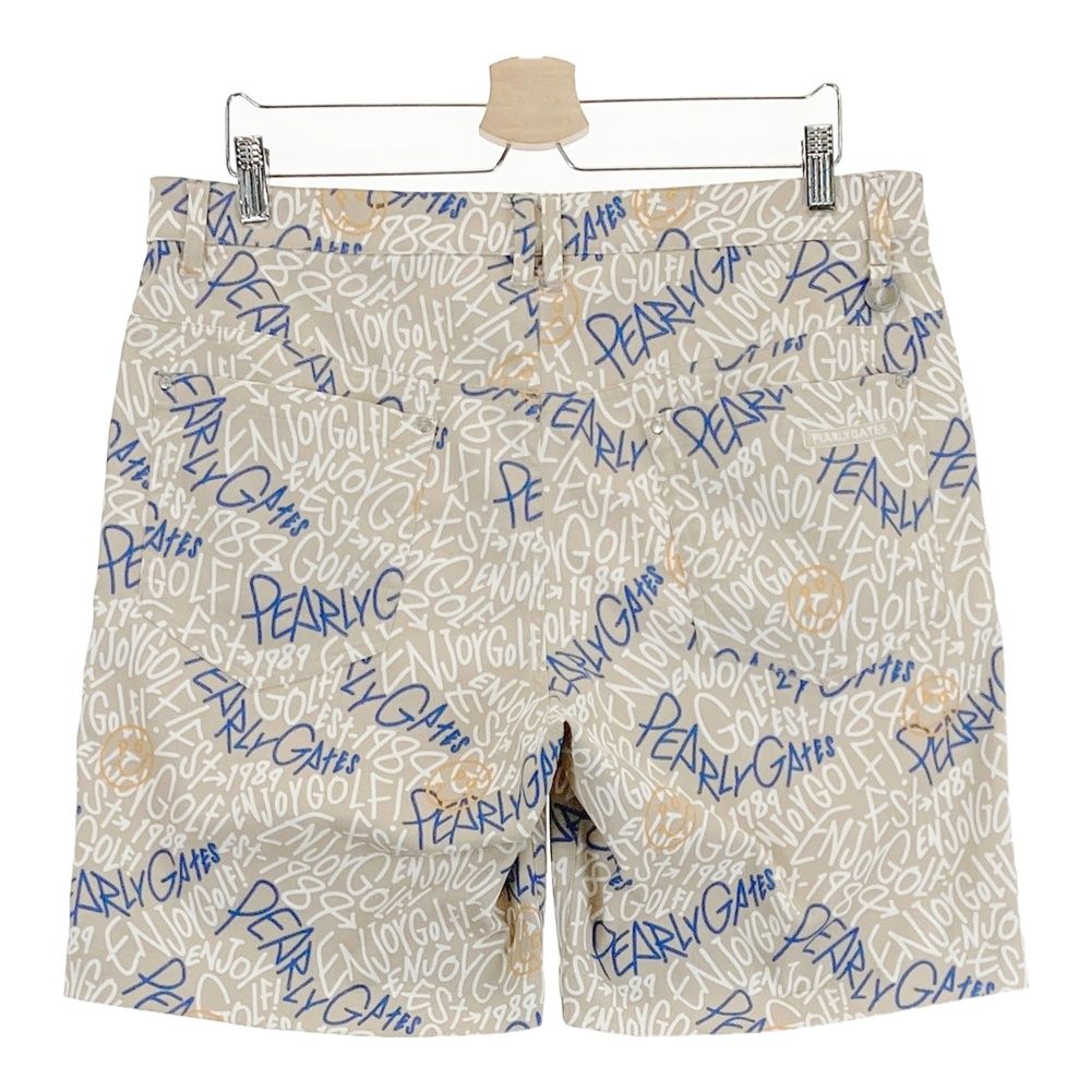 新品 パーリーゲイツ ハーフパンツ ロゴテープ ブルー XLサイズ（6） サイズ：6 PEARLY GATES パーリーゲイツ 2024年 ハーフパンツ 落書き風