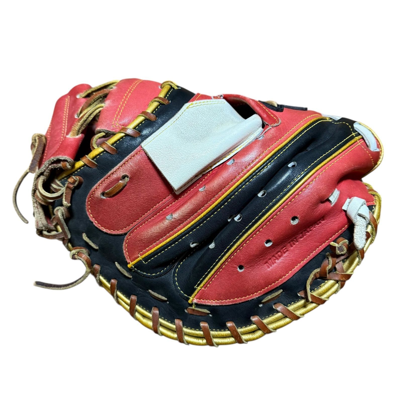 中古】ザナックス キャッチャーミット 一般軟式 XANAX レッド ブラック