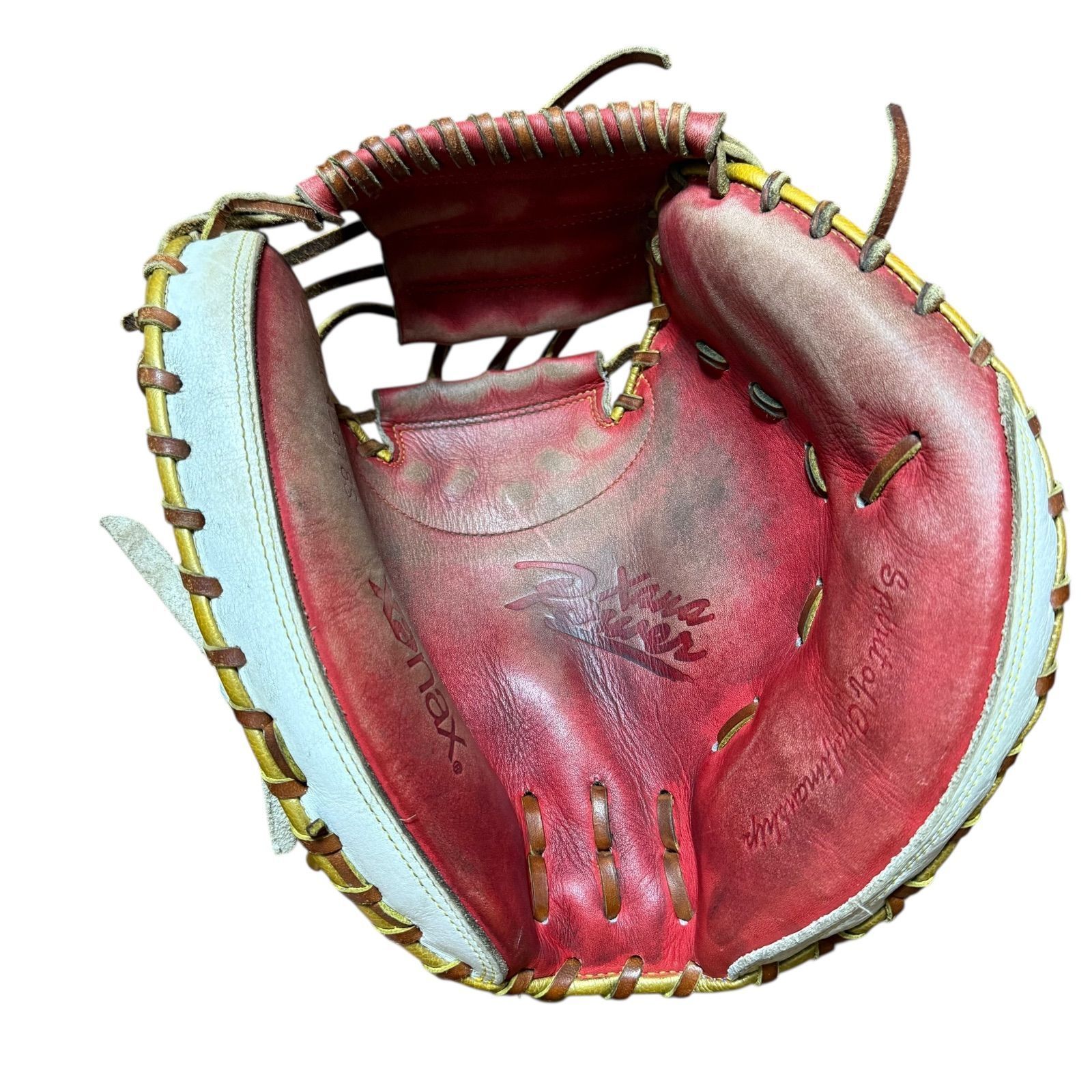 中古】ザナックス キャッチャーミット 一般軟式 XANAX レッド ブラック