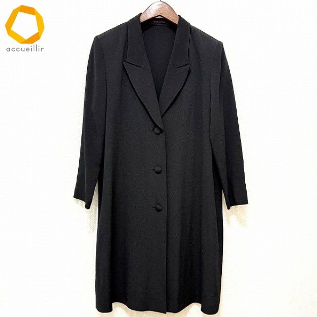 anc シセンドウ 詩仙堂 BY HITOSHI コート 黒 ちりめん 薄手