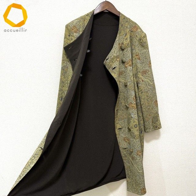 anc シセンドウ 詩仙堂 コート カーキ系 こげ茶 マルチ リバーシブル