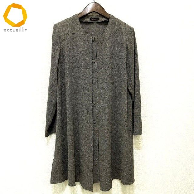 anc シセンドウ 詩仙堂 BY HITOSHI コート カーキ系 ちりめん 重ね着風