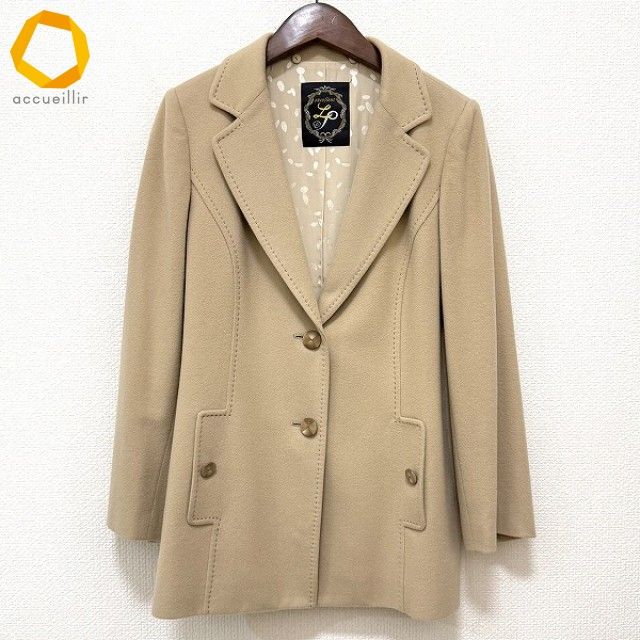 総丈118㎝ ラピーヌブランシュ フォックス襟 アルパカ コート L 毛並み◎ wnc ラピーヌブランシュ LAPINE BLANCHE ジャケット 11 ベージュ