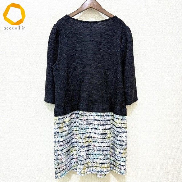 anc ローズティアラ Rose Tiara ワンピース 46 紺 白 マルチ