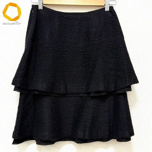wnc インゲボルグ INGEBORG スカート 9 黒 モヘア混 サイドジップ