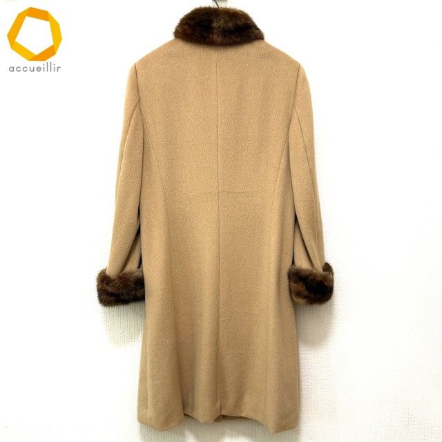 wnc エスカーダ ESCADA コート 34 ベージュ系 ミンクファー くるみ 