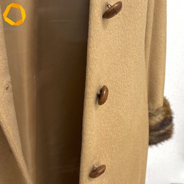 wnc エスカーダ ESCADA コート 34 ベージュ系 ミンクファー くるみ 