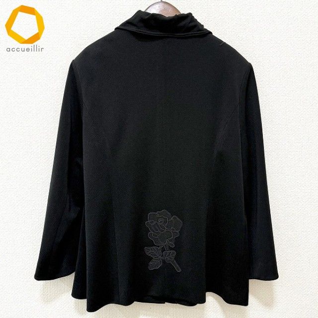 希少新品タグ付定価20万✦Ms.REIKOミズレイコ花柄刺繍ジャケット17号 anc ミズレイコ MS.REIKO ジャケット 17 黒 刺繍 花モチーフ 大きい