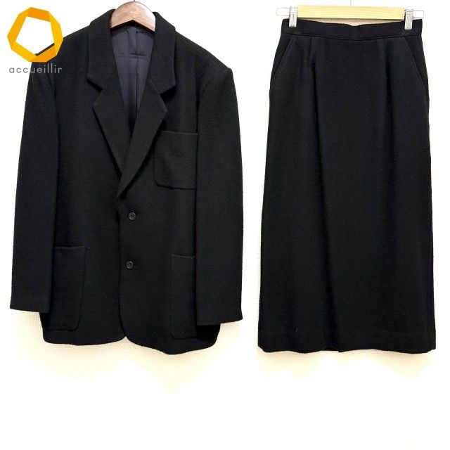 wpc イッセイミヤケ I.S スカートスーツ 9 黒 セットアップ ツーピース レディース 965416