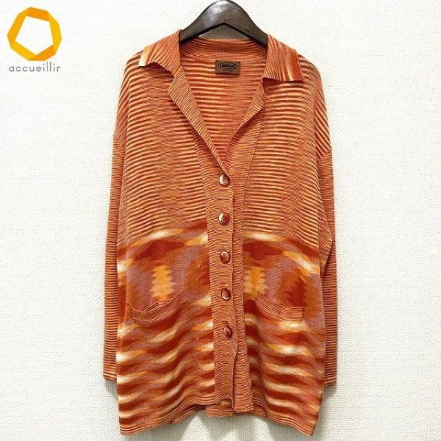 anc ミッソーニ MISSONI ジャケット 44 オレンジ アイボリー ニット