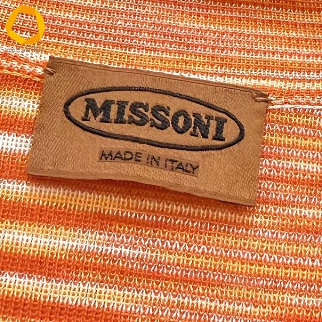 イタリア ミッソーニ ボーダー Mボタン ニット ジャケット 44 オレンジタグ anc ミッソーニ MISSONI ジャケット 44 オレンジ アイボリー ニット