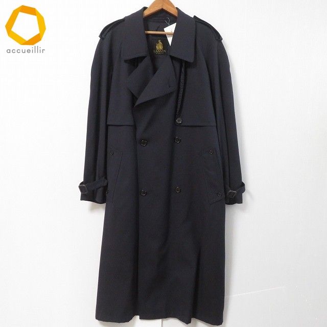 お得，最新作 #anc ランバン LANVIN PARIS コート トレンチコート 紺