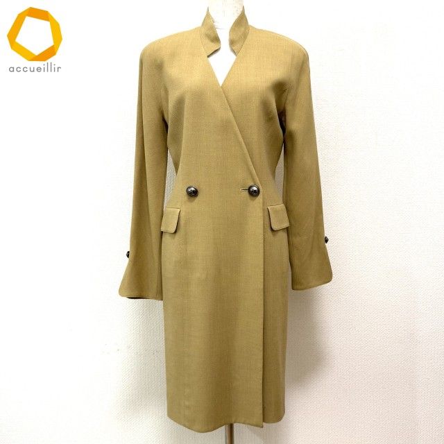 ヴィンテージ クリスチャンディオール ロングコート ブラウン 9号ハンガーセット XL位』Christian Dior クリスチャンディオール ガウン 茶×ベージュ