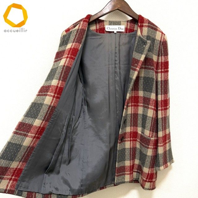 wnc クリスチャンディオール ChristianDior ジャケット L 赤 ベージュ