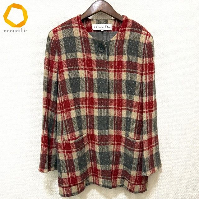 wnc クリスチャンディオール ChristianDior ジャケット L 赤 ベージュ