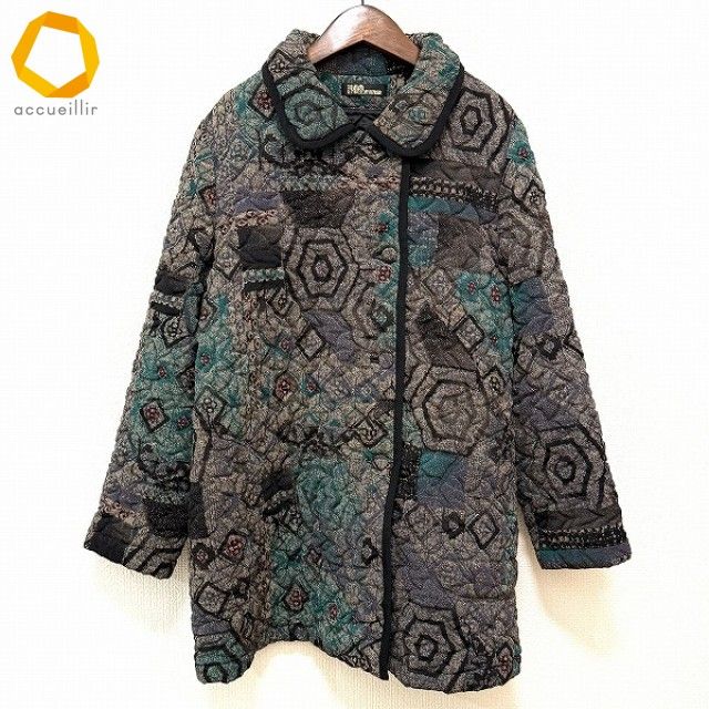 wnc シセンドウ 詩仙堂 BY HITOSHI コート ベージュ 黒 緑 グレー 総柄