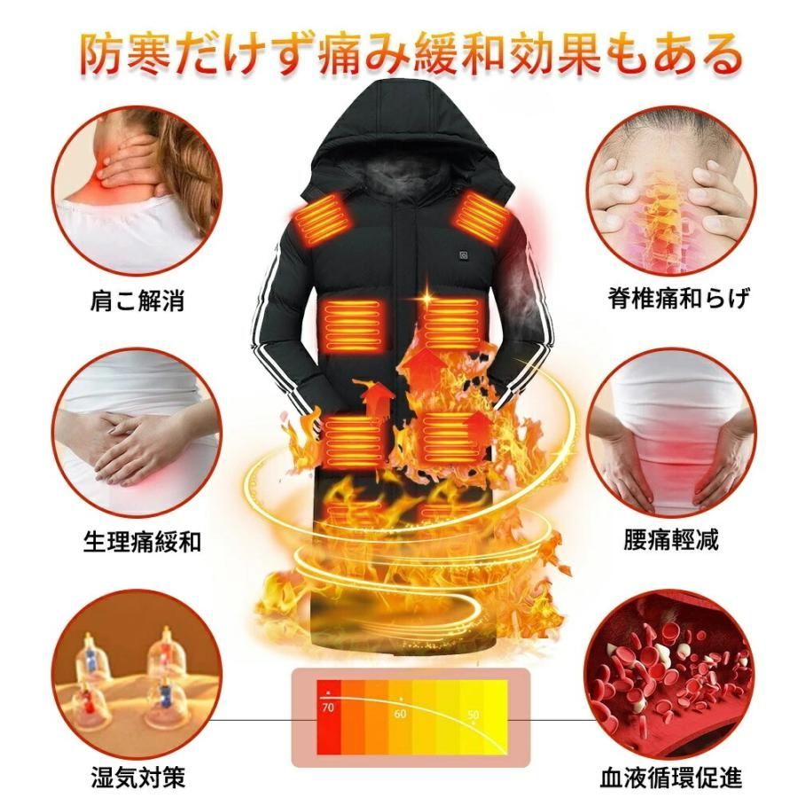 電熱ジャケット ベンチコート 電熱 メンズ 暖かい レディース 洗える