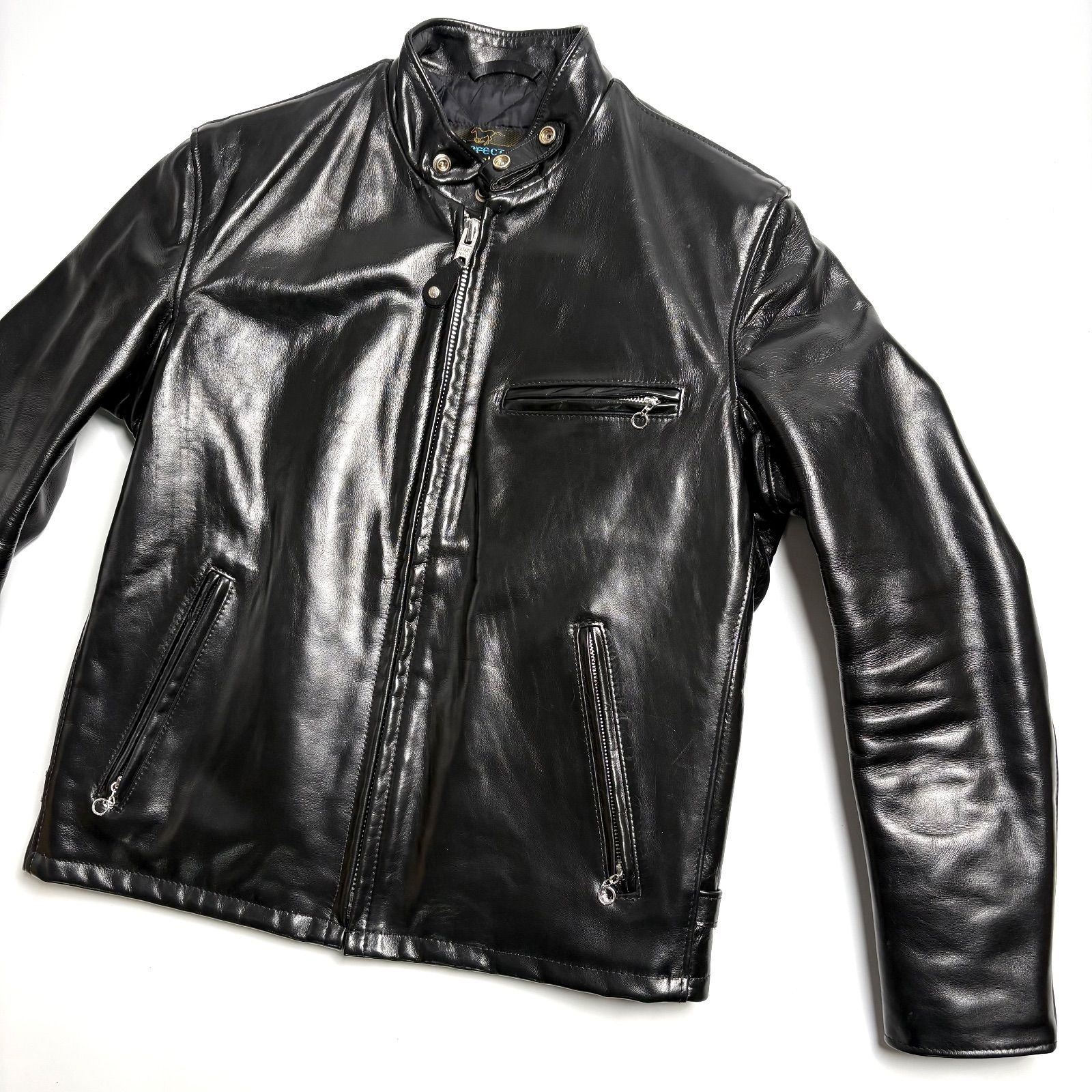 米国製】Schott レザー ライダースジャケット 黒 40 馬革 641 シングル