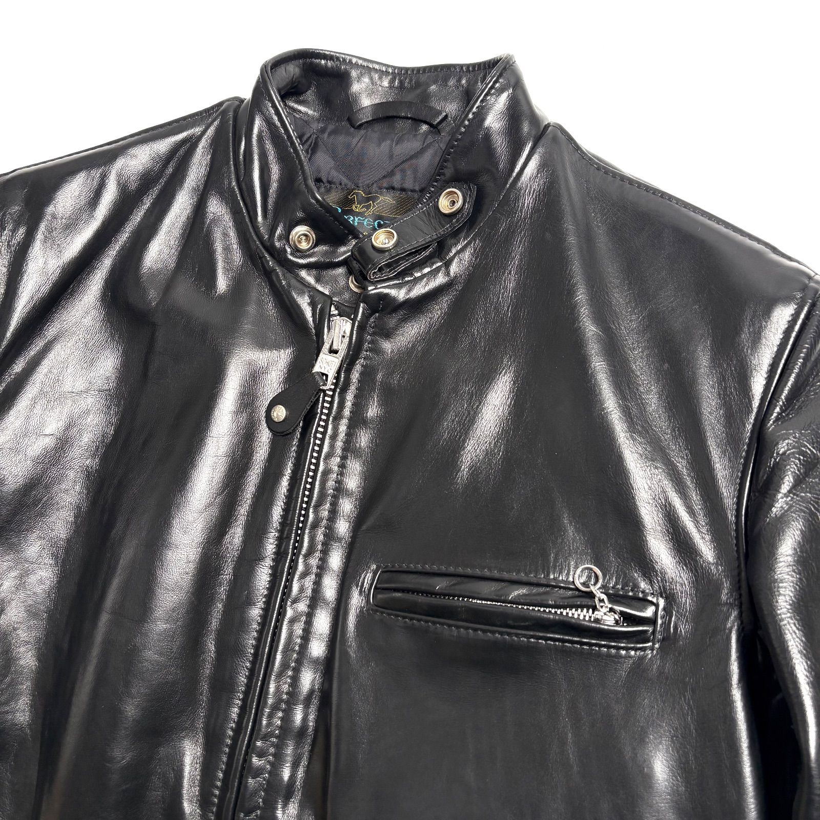 米国製】Schott レザー ライダースジャケット 黒 40 馬革 641 シングル