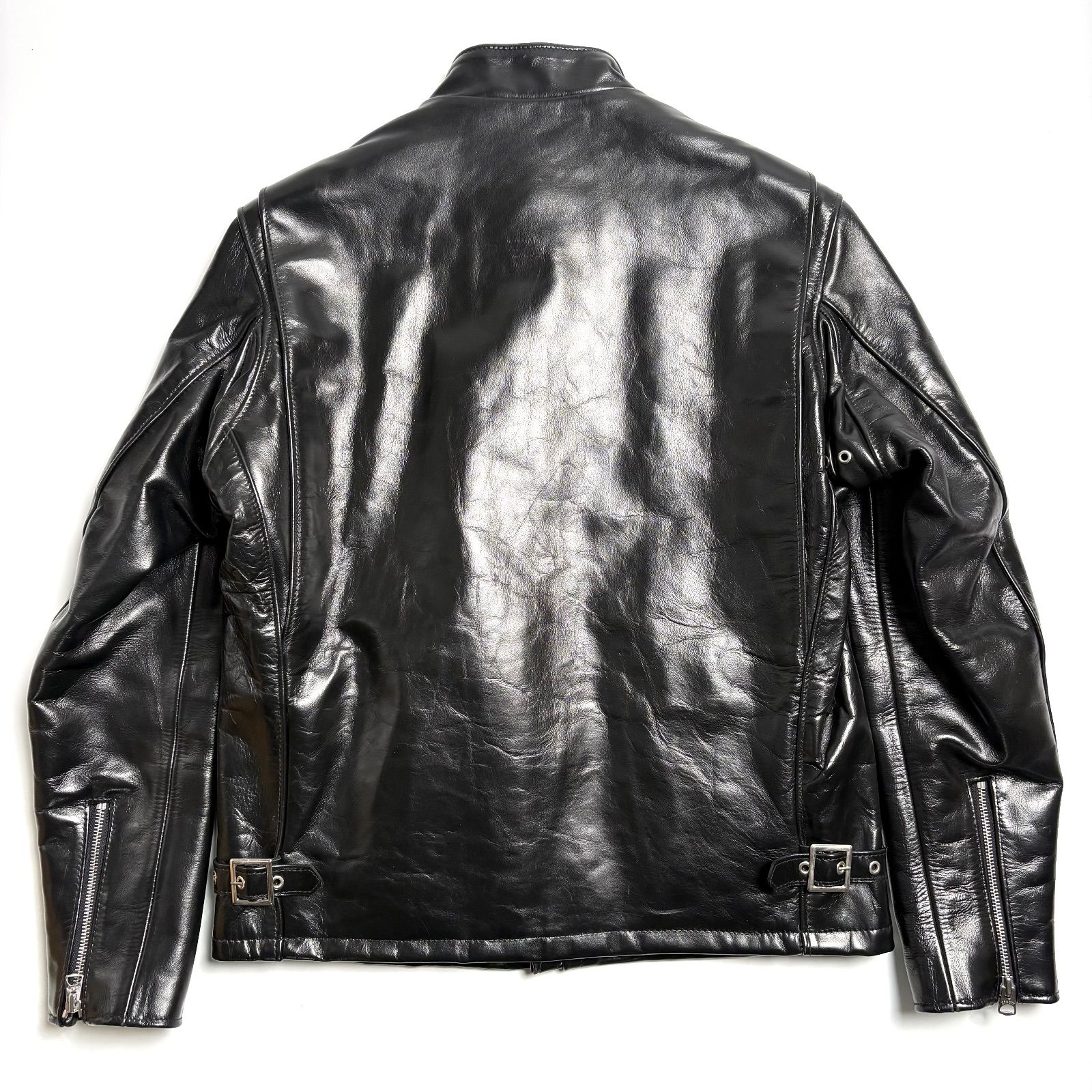 米国製】Schott レザー ライダースジャケット 黒 40 馬革 641 シングル