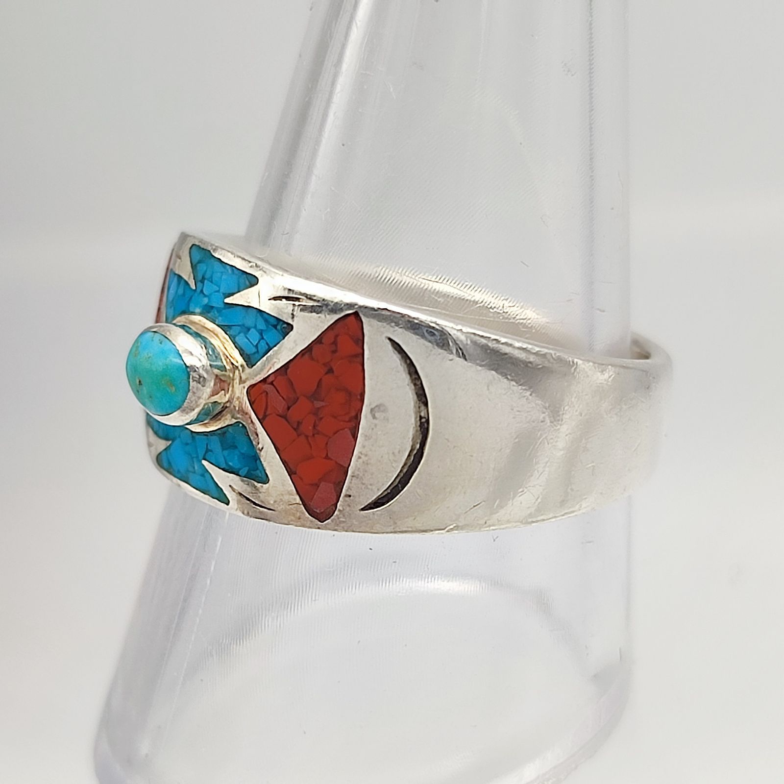 美品】インディアンジュエリー ターコイズデザインリング シルバー925